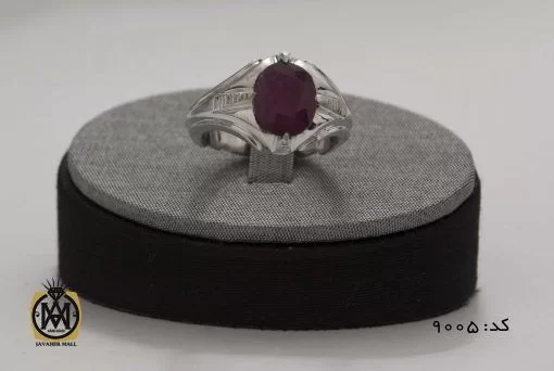 انگشتر یاقوت سرخ خوش رنگ مردانه هنر دست استاد شرفیان - کد 8005 - تصویر 2