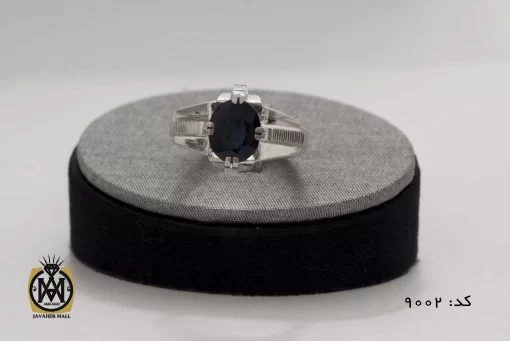 انگشتر یاقوت کبود مردانه هنر دست استاد شرفیان - کد 8002 - تصویر 2