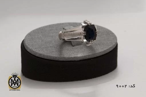 انگشتر یاقوت کبود مردانه هنر دست استاد شرفیان - کد 8002 - تصویر 3