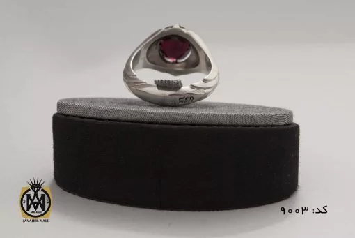 انگشتر یاقوت سرخ خوش رنگ مردانه هنر دست استاد شرفیان - کد 8003 - تصویر 4