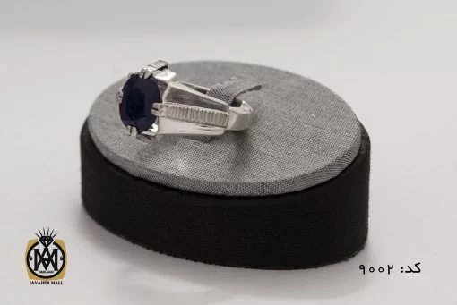 انگشتر یاقوت کبود مردانه هنر دست استاد شرفیان - کد 8002 - تصویر 9