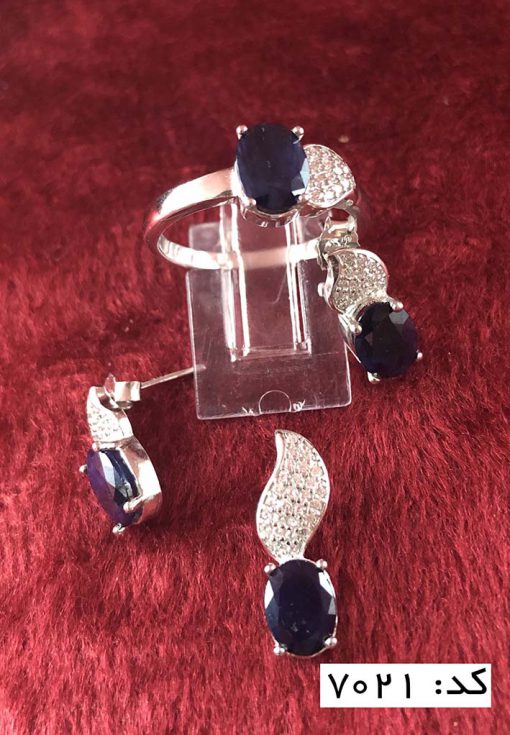 سرویس یاقوت کبود زنانه طرح نسیم - کد 7021 - تصویر 4