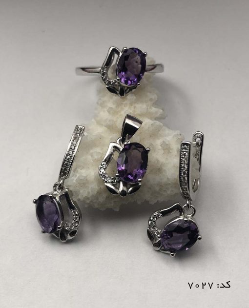 سرویس آمتیست زنانه طرح سامینا - کد 7027 - تصویر 4