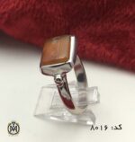 انگشتر عقیق یمن با حکاکی شرف الشمس هنر دست استاد ضابطی مردانه - کد 8016 - تصویر 6