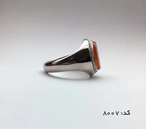 انگشتر عقیق یمن با حکاکی یا شمس الشموس مردانه - کد 8007 - تصویر 2