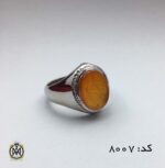 انگشتر عقیق یمن با حکاکی یا شمس الشموس مردانه - کد 8007 - تصویر 4