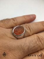 انگشتر عقیق یمن با حکاکی یا شمس الشموس مردانه - کد 8007
