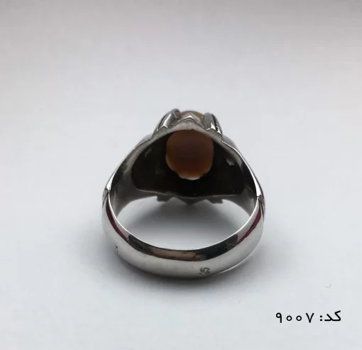 انگشتر اپال خوش رنگ مردانه دست ساز - کد 8007 - تصویر 2