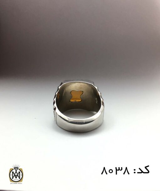 انگشتر عقیق یمن با حکاکی هفت شرف استاد ضابطی دست ساز مردانه - کد 8038 - تصویر 6