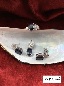 سرویس یاقوت کبود اصل زنانه طرح ارغوان - کد 7028 - تصویر 3