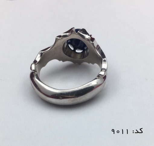 IMG_E6925 انگشتر یاقوت کبود آفریقایی مردانه دست ساز - کد 8011 - تصویر 3