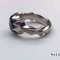 انگشتر یاقوت کبود آفریقایی مردانه دست ساز - کد 8011