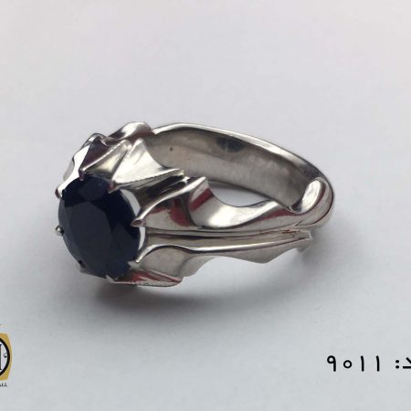 انگشتر یاقوت کبود آفریقایی مردانه دست ساز - کد 8011