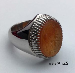 انگشتر عقیق یمن با حکاکی یا علی مدد هنر استاد احمد مردانه - کد 8004 - تصویر 2