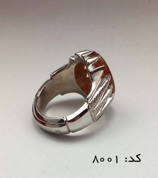 انگشتر عقیق یمن حکاکی حسين منی وانا من حسین هنر دست استاد احمد مردانه - کد 8001 - تصویر 3