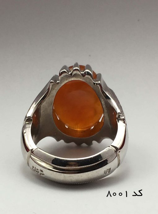 انگشتر عقیق یمن حکاکی حسين منی وانا من حسین هنر دست استاد احمد مردانه - کد 8001 - تصویر 4