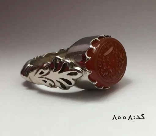 انگشتر عقیق یمن با حکاکی یا غفار الذنوب هنر دست استاد حیدر مردانه - کد 8008 - تصویر 3