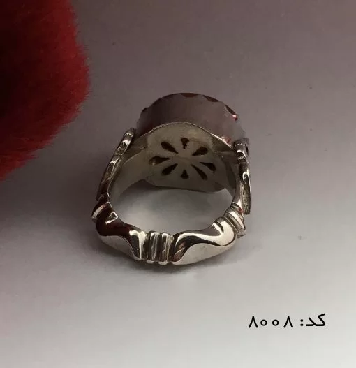 انگشتر عقیق یمن با حکاکی یا غفار الذنوب هنر دست استاد حیدر مردانه - کد 8008 - تصویر 4