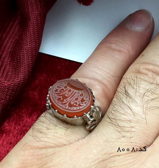 انگشتر عقیق یمن با حکاکی یا غفار الذنوب هنر دست استاد حیدر مردانه - کد 8008 - تصویر 6