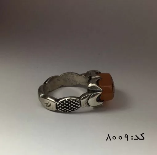 انگشتر عقیق یمن با حکاکی بدوام النعم مردانه - کد 8009 - تصویر 6