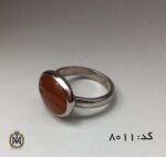 انگشتر عقیق یمن با حکاکی شرف الشمس استاد ضابطی مردانه - کد 8011 - تصویر 2