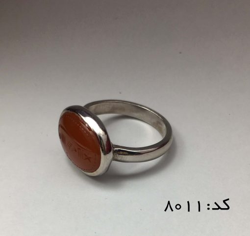 انگشتر عقیق یمن با حکاکی شرف الشمس استاد ضابطی مردانه - کد 8011 - تصویر 2