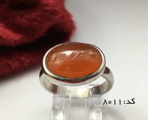 انگشتر عقیق یمن با حکاکی شرف الشمس استاد ضابطی مردانه - کد 8011