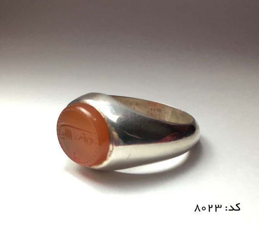 انگشتر عقیق یمن با حکاکی شرف الشمس هنر دست استاد ضابطی مردانه - کد 8023 - تصویر 3