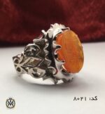 انگشتر عقیق یمن با حکاکی یا ثارالله وابن ثاره هنر دست استاد حیدر مردانه - کد 8021 - تصویر 5