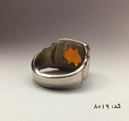 IMG_E7220 انگشتر عقیق یمن با حکاکی هفت شرف هنر دست استاد ضابطی مردانه  - کد 8019 - تصویر 2