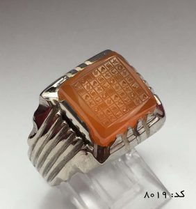 IMG_E7222 انگشتر عقیق یمن با حکاکی هفت شرف هنر دست استاد ضابطی مردانه  - کد 8019 - تصویر 3