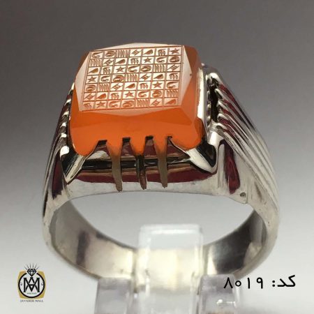 انگشتر عقیق یمن با حکاکی هفت شرف هنر دست استاد ضابطی مردانه  - کد 8019 انگشتر عقیق یمن با حکاکی هفت شرف هنر دست استاد ضابطی مردانه  - کد 8019
