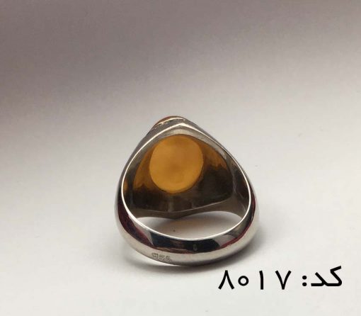 IMG_E7246 انگشتر عقیق یمن با حکاکی شرف الشمس هنر دست استاد ضابطی مردانه - کد 8017 - تصویر 6
