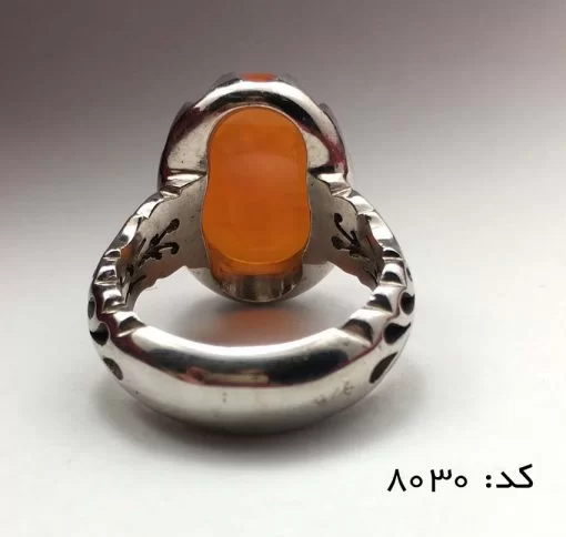 انگشتر عقیق یمن با حکاکی انا خادم الحسین المظلوم هنر دست استاد حیدر مردانه - کد 8030 - تصویر 5