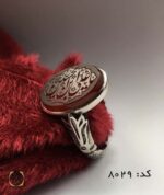 انگشتر عقیق یمن با حکاکی یا علی ابن الحسین (ع) هنر دست استاد حیدر مردانه - کد 8029 - تصویر 2