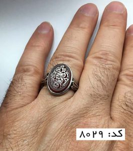 IMG_E7269 انگشتر عقیق یمن با حکاکی یا علی ابن الحسین (ع) هنر دست استاد حیدر مردانه - کد 8029