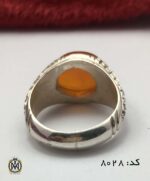 انگشتر عقیق یمن با حکاکی شرف الشمس هنر دست استاد ضابطی مردانه - کد 8028 - تصویر 6