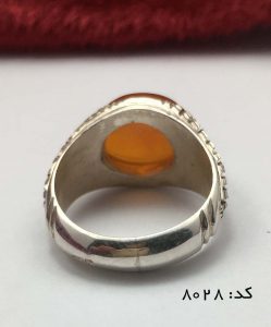 انگشتر عقیق یمن با حکاکی شرف الشمس هنر دست استاد ضابطی مردانه - کد 8028 - تصویر 6