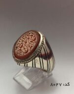 انگشتر عقیق یمن با حکاکی انا خادم الحسین المظلوم هنر دست استاد حیدر مردانه- کد 8027 - تصویر 3