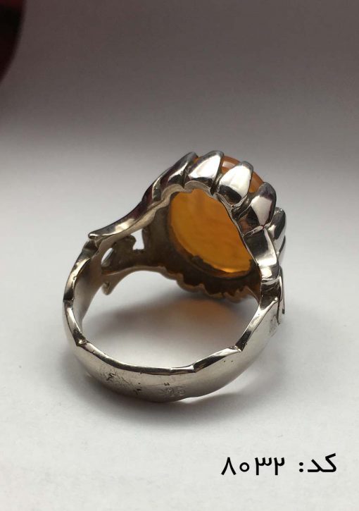 انگشتر عقیق یمن با حکاکی یا حافظ کل غریب استاد حیدر مردانه - کد 8032 - تصویر 7