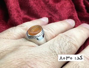 IMG_E7379 انگشتر عقیق یمن با حکاکی شرف الشمس هنر دست استاد ضابطی مردانه - کد 8030 - تصویر 7