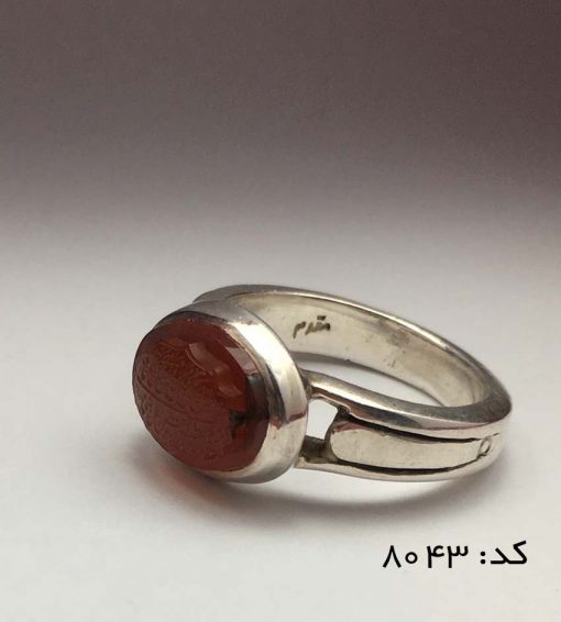 انگشتر عقیق یمن با حکاکی و من یتق الله هنر دست استاد ضابطی مردانه - کد 8043 - تصویر 5