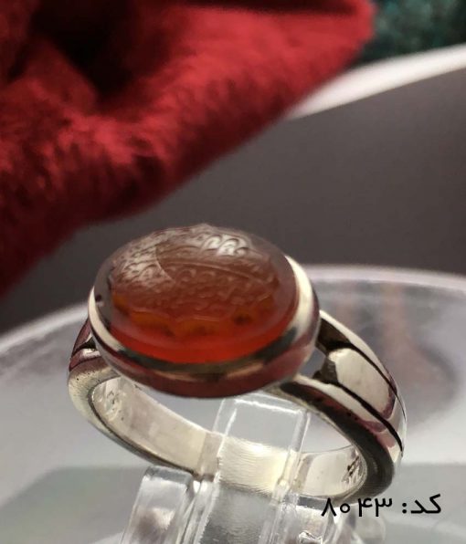 انگشتر عقیق یمن با حکاکی و من یتق الله هنر دست استاد ضابطی مردانه - کد 8043 - تصویر 7