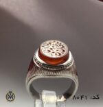انگشتر عقیق یمن یا ابا جعفر محمد بن علی هنر دست استاد حیدر مردانه - کد 8041 - تصویر 2