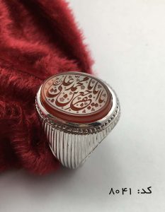 IMG_E7427 انگشتر عقیق یمن یا ابا جعفر محمد بن علی هنر دست استاد حیدر مردانه - کد 8041