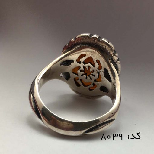 انگشتر عقیق یمن حکاکی هو ذوالعرش المجید هنر استاد حیدر مردانه - کد 8039 - تصویر 3
