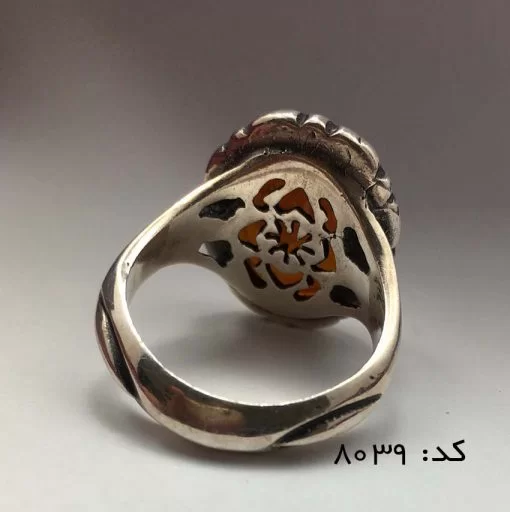انگشتر عقیق یمن حکاکی هو ذوالعرش المجید هنر استاد حیدر مردانه - کد 8039 - تصویر 3