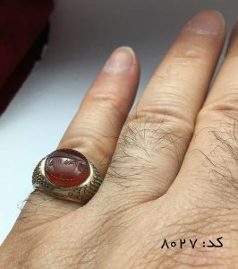 IMG_E7767 انگشتر عقیق یمن با حکاکی شرف الشمس هنر دست استاد ضابطی دست ساز - کد 8027