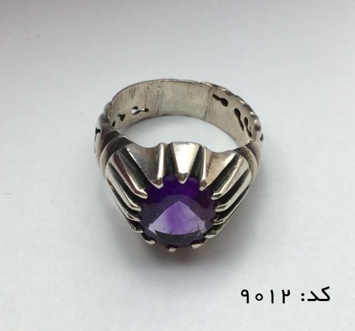 انگشتر آمتیست خوش رنگ و مرغوب مردانه - کد 8012 - تصویر 3
