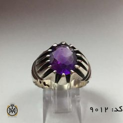 انگشتر آمتیست خوش رنگ و مرغوب مردانه - کد 8012 انگشتر آمتیست خوش رنگ و مرغوب مردانه - کد 8012